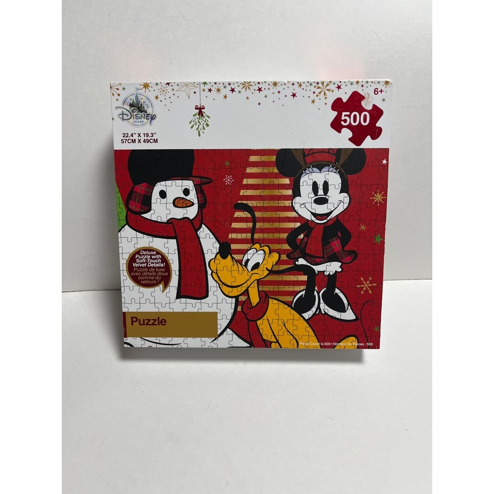 Disney‎ Store Mickey Mouse 500 Piece Puzzle Deluxe Puzzle With Soft-Touch Velvet